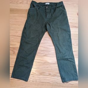 Taylor Stitch chore pants green 36x29